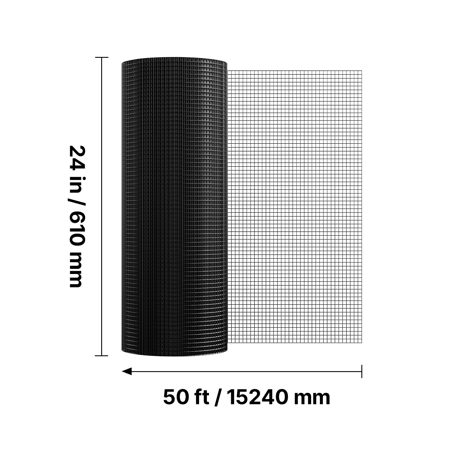 Hardware Cloth 24 In X 50 Ft, 1/2 In 19 Gauge Galvanized Wire Mesh Roll, Weather-Resistant Vinyl Coated Chicken Wire Fencing, Heavy Duty Welded Garden Plant Fencing For Rabbit Cage Snake Fence_maomaolike.com